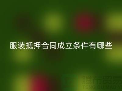 服装抵押合同成立条件有哪些规定和要求@回收库存布料厂家